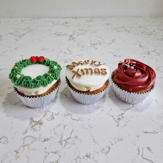 Kerst cupcakes (per 6 stuks)