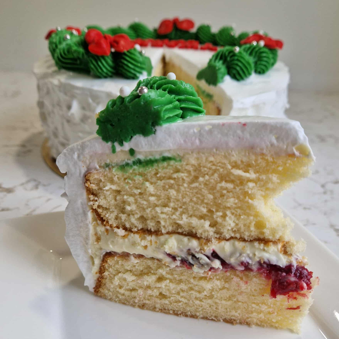 Witte chocola cranberry taart (14-18 pers)