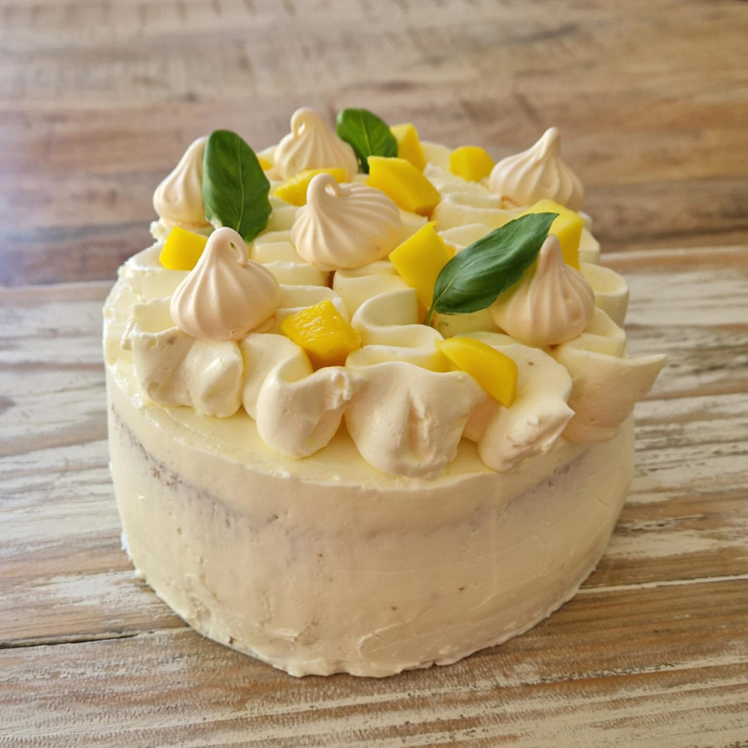 Mango kokos chiffon taart