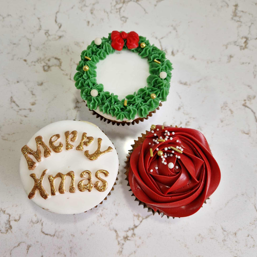 Kerst cupcakes (per 6 stuks)