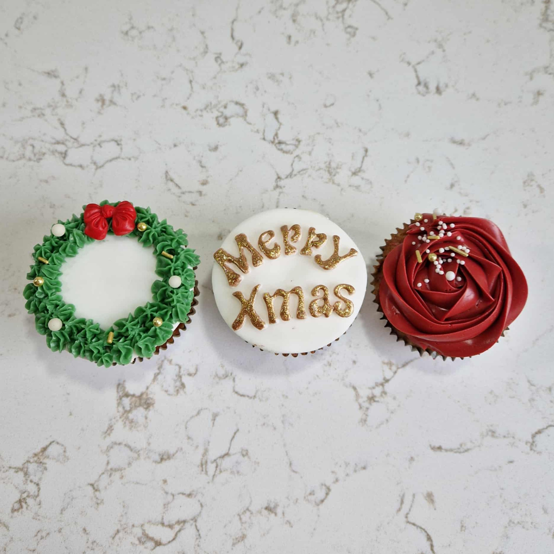 Kerst cupcakes (per 6 stuks)