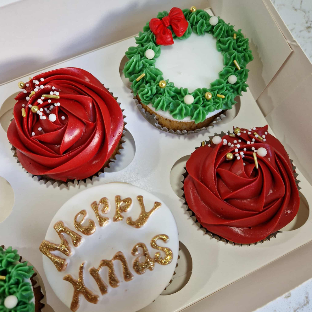 Kerst cupcakes (per 6 stuks)