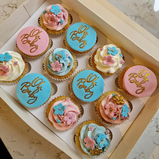 Gender reveal cupcakes