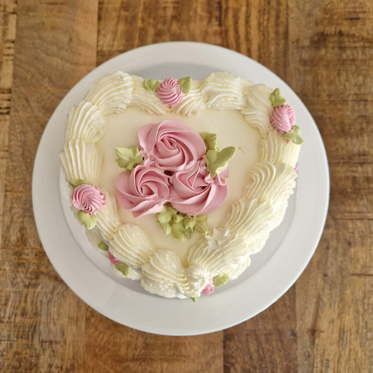 Rose heart cake (8 pers)