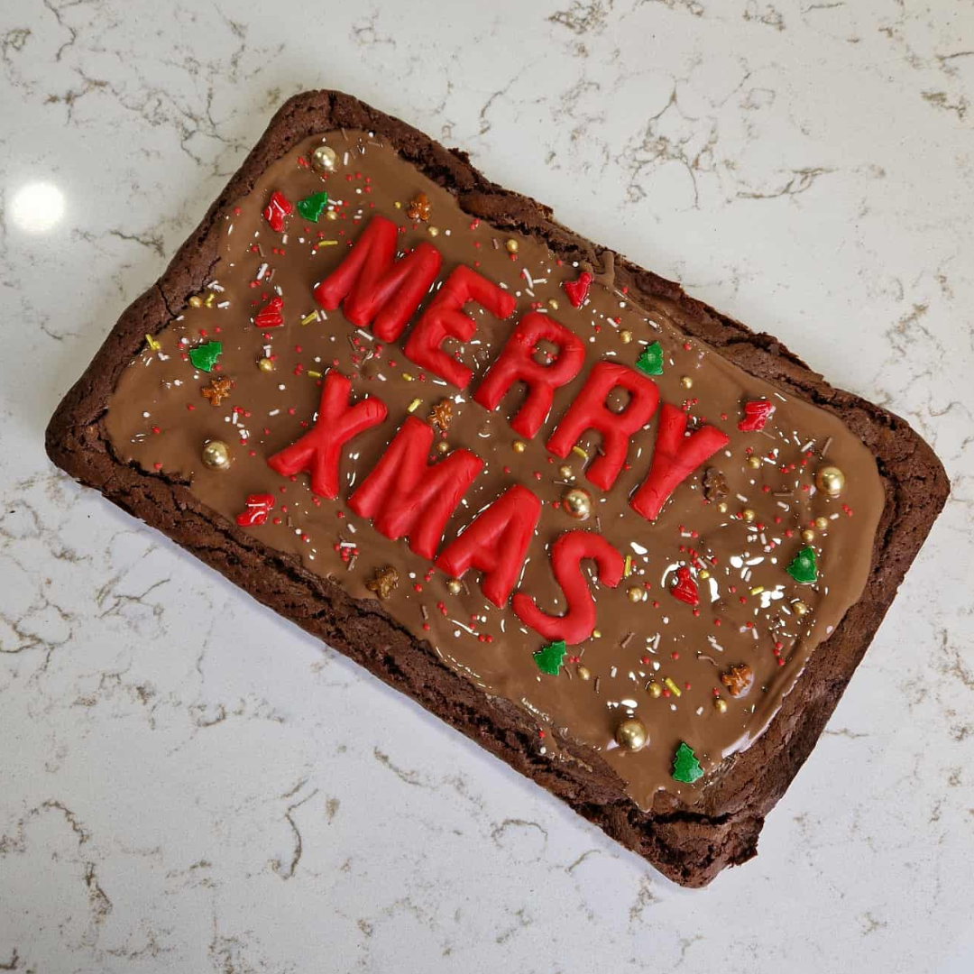 Kerst 'Merry XMas' Brownie Note